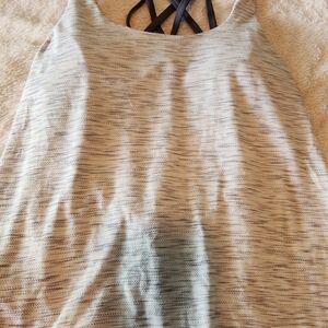 Lululemon Athletica Gray White Backless Camisole Tank Top